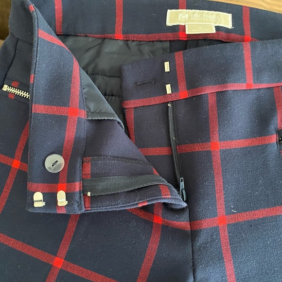 NWOT Navy/Red Plaid Micheal Kors Women’s Slacks - Picture 7 of 7